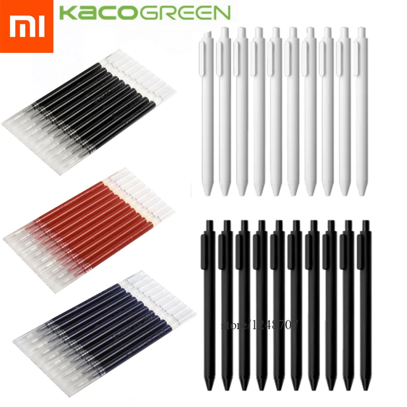 

10pcs Original Xiaomi Mijia Smart Home Kaco Pen 0.5mm Core Durable Signing Pen Refill Black Ink