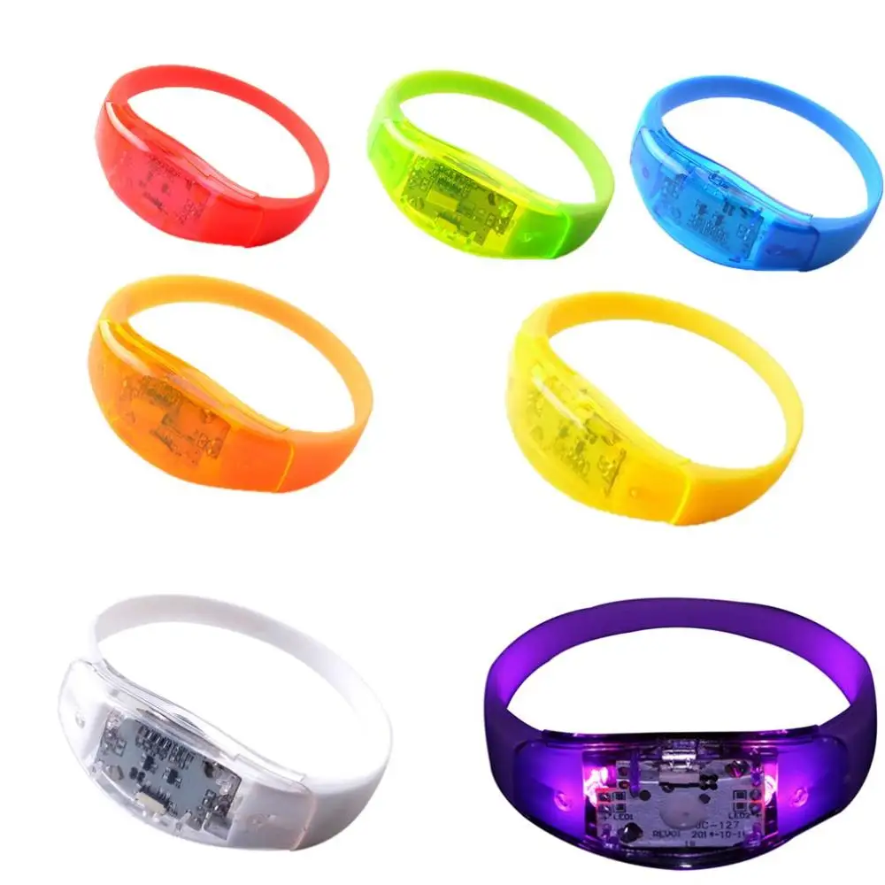 

Activated Sound Control Led Flashing Bracelet Light Up Bangle Wristband Club Party Bar Cheer Luminous Hand Ring Glow Stick