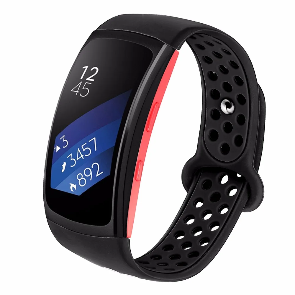 Двухцветный силиконовый резиновый ремешок для часов samsung gear Fit 2 R360/Fit2 Pro R365, спортивный ремешок, браслет на запястье