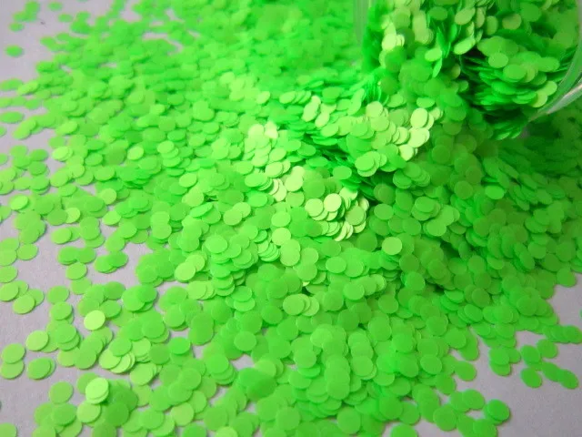 Яркий неоновый зеленый весело точки прозрачный блеск Средний горошек с hex для Лаки для ногтей Дизайн ногтей Скрапбукинг и ремесел