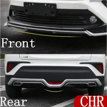 

ABS Paint Car Front+Rear Bumper Spoiler Lip, Auto Car Bumper Diffuser 4pcs/Set Fits For Toyota CHR C-HR 2017 2018 2019 2020