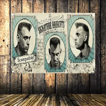 

Barber Shop Poster Senior Art Waterproof Cloth Painting Large Flag Banner Tapestry Wall Stickers Mural Vintage Decor Upholstery