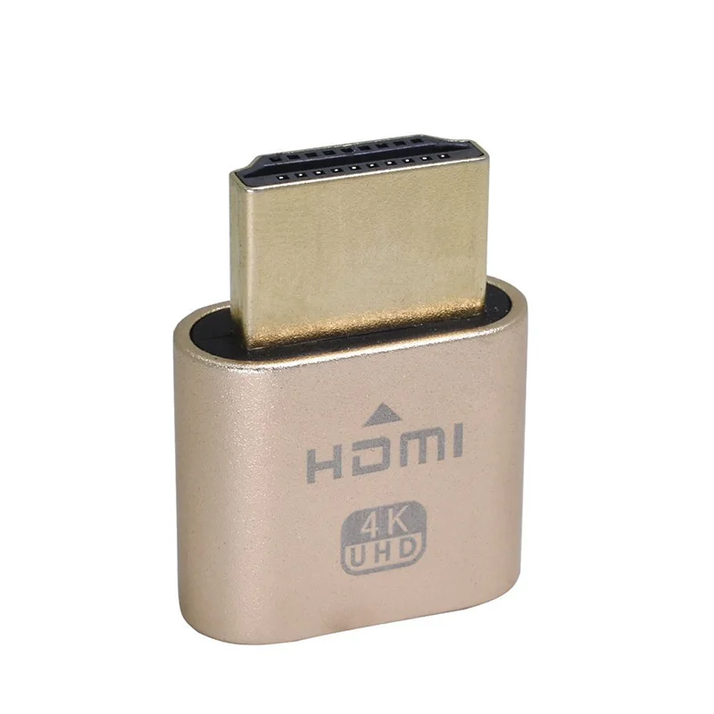 Hot Sell VGA Mining Virtual Display Adapter HDMI 1.4 DDC EDID Dummy Plug Headless Ghost Display Emulator Video Card Lock Plate