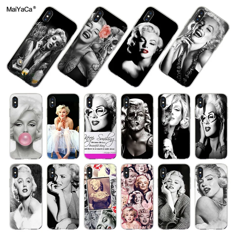 

MaiYaCa Audrey Hepburn Marilyn Monroe soft tpu phone case cover for iPhone 8 7 6 6S Plus X XS XR XS MAX 5S SE 4S case