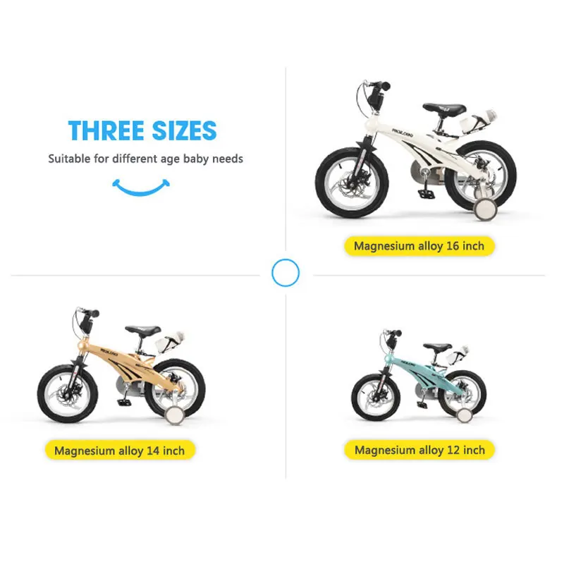 Top Kids Bicycle Double Disc Brake 12 14 16 inch With Auxiliary Wheel Children Mountain Bike 1