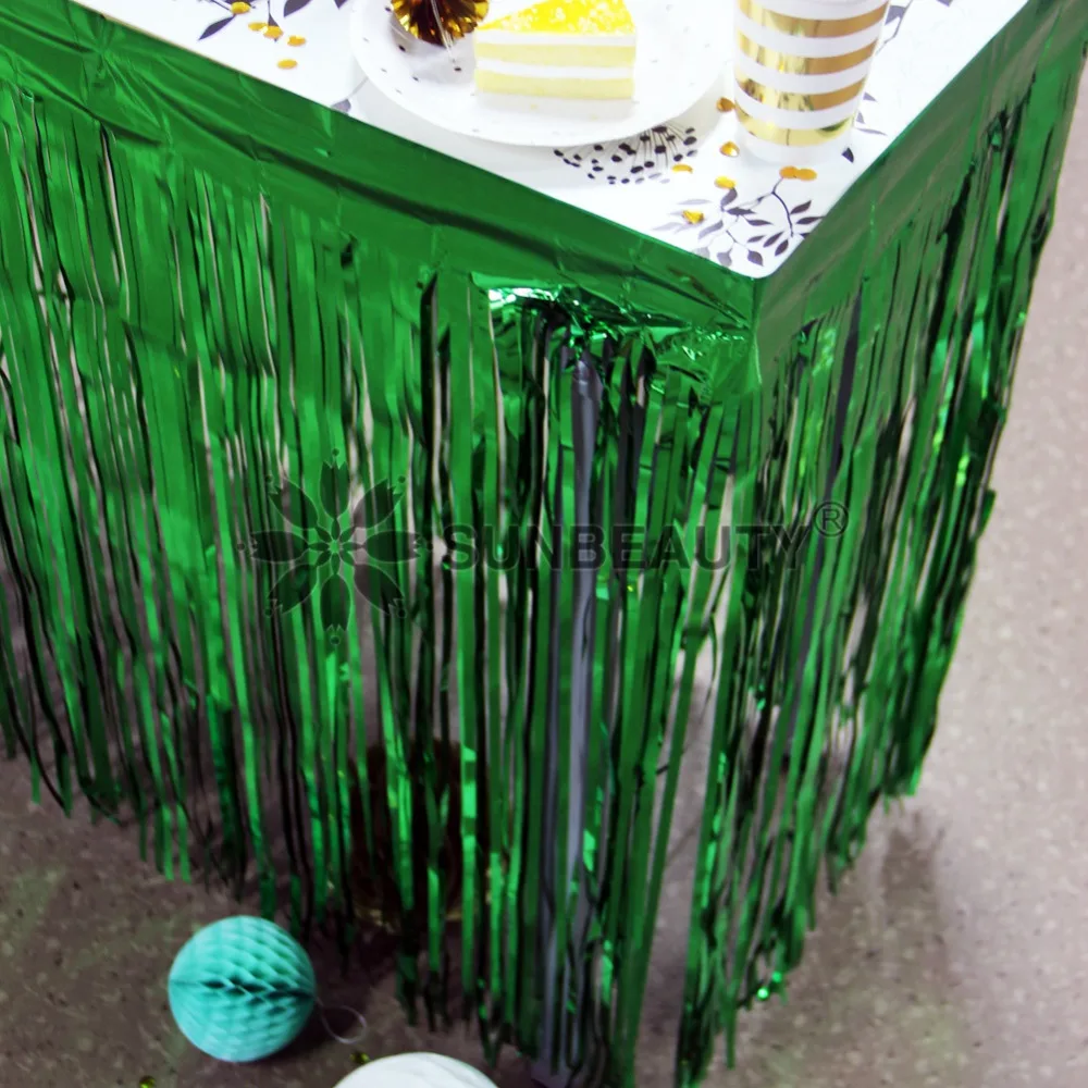 

Summer Tropical Party Metallic Foil Fringe Table Decoration For Hawaiian Party Luau Birthday Party Anniversary Decor