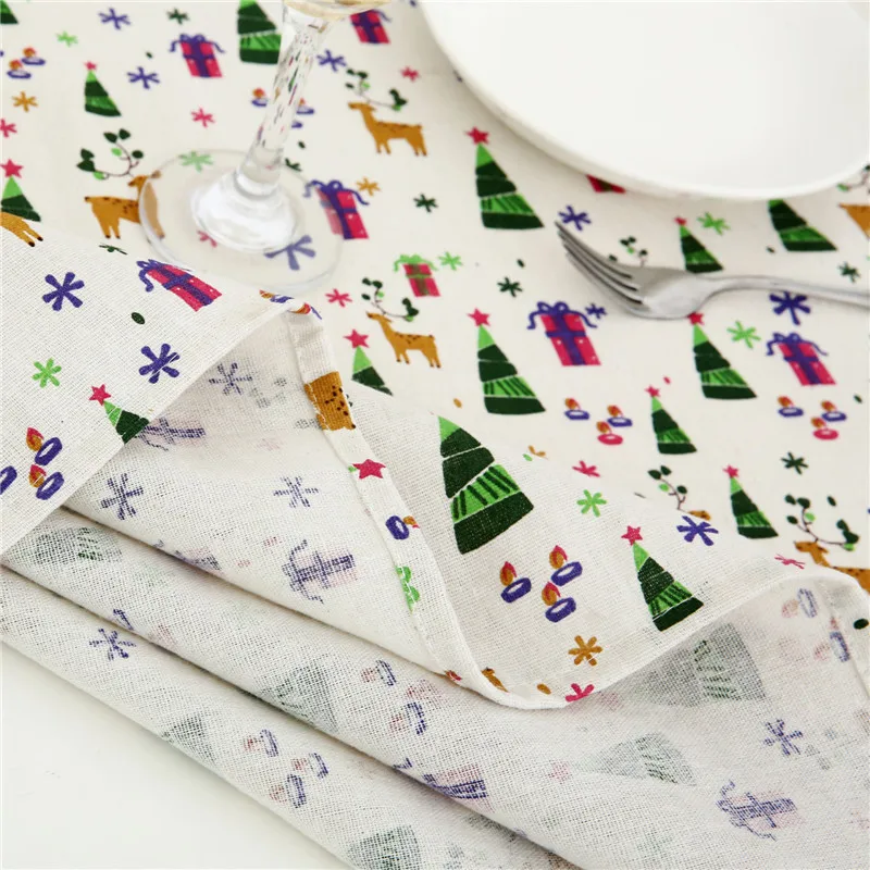 Rectangle Tablecloth Christmas decorate tree deer gift Printed Table Covers Dust Proof Thick Tablo Cloth Home Kitchen Decoration