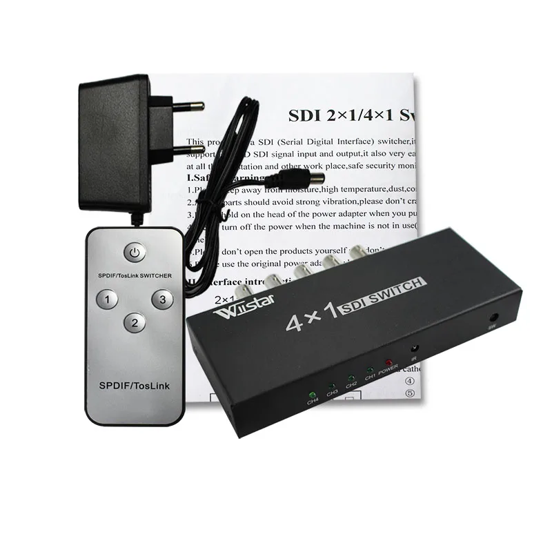 Wiistar переключатель SDI 4x1 концентратор видео 4 в 1 Выход конвертер для 3G HD SD монитор