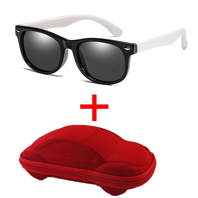 1,5-11 лет, Детские гибкие солнцезащитные очки, Детские милые Солнцезащитные очки, подарок для девочек и мальчиков, Защитные солнцезащитные очки, детские очки UV400 Gafas - Lenses Color: black-white