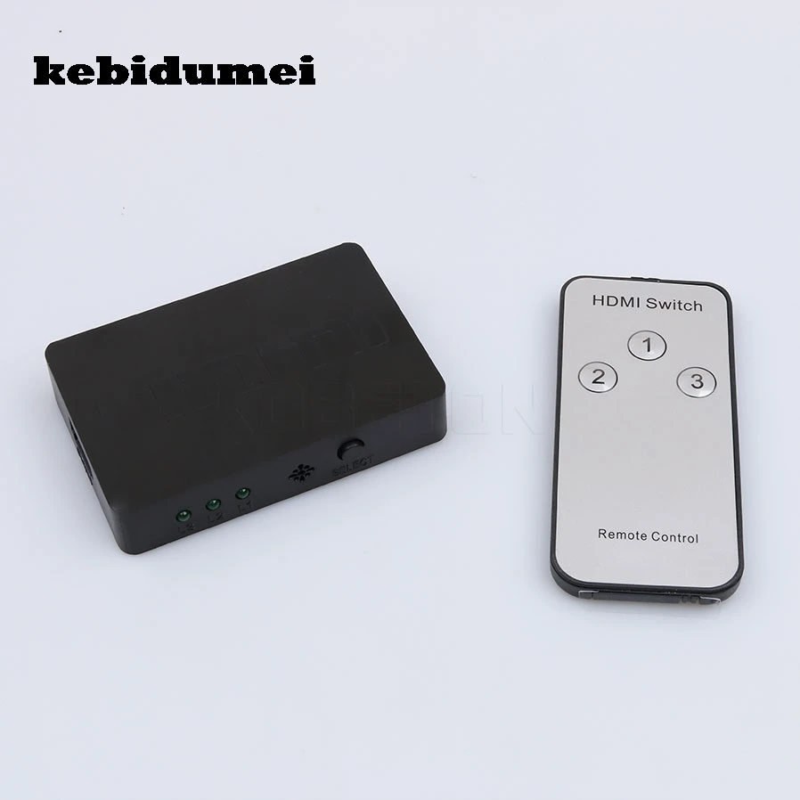 Kebidumei 3x1 Mini HDMI Splitter 3 Порты и разъёмы концентратор Box автоматический переключатель с Дистанционное управление Выход Переключатель HDMI 3D 1080 P для HDTV Xbox PS3