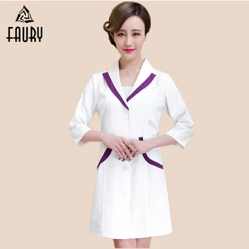 

Nurse Doctors Uniforms Summer Medical Technician Hospital Overalls Gowns Outfit Suits Beauty Salon Lab Coat for Women Female