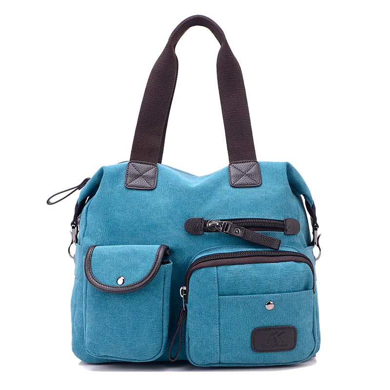 Lady Vintage Canvas Casual Tote Bag Women Big Large Shoulder Bags Ladies Messenger Bag Many Pockets