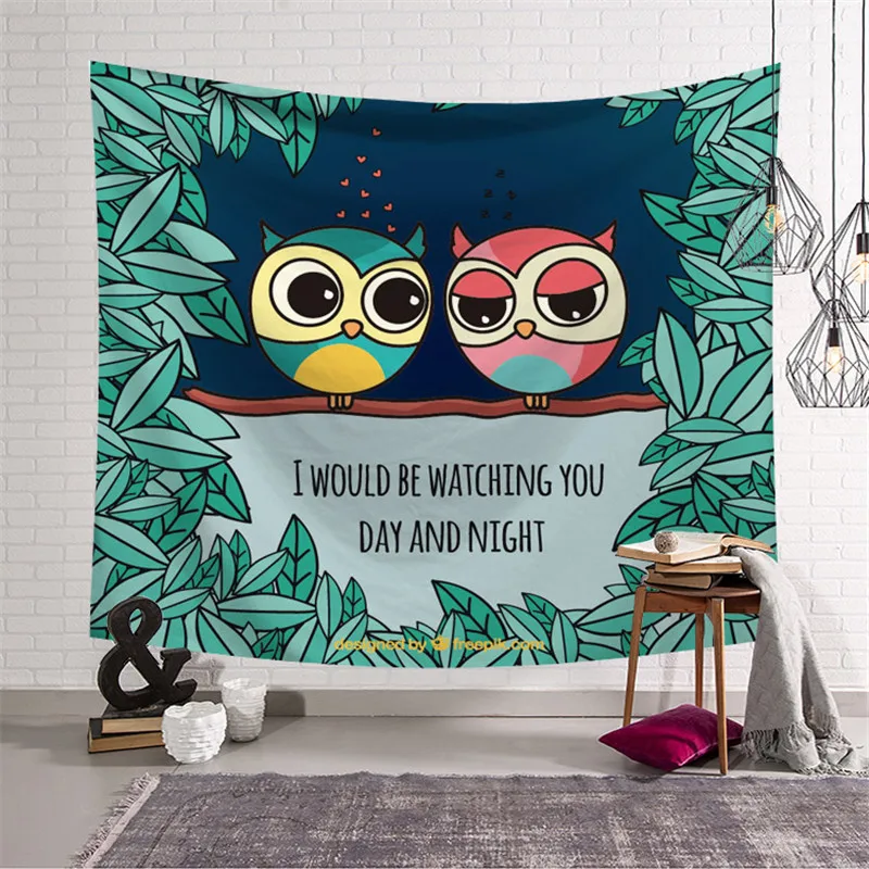 

Owl Tapestry Wall Hanging Boho Tapiz Psychedelic Wandkleed Mandalas Para La Pared Wall Carpet Sabanas Playa Wall Tapestry 150