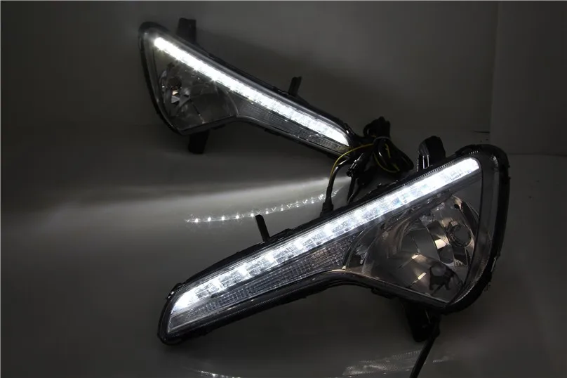 Автомобильный Стайлинг для KIA Sportage 2010~ светодиодный DRL дневные ходовые огни дневной свет водонепроницаемый противотуманная фара