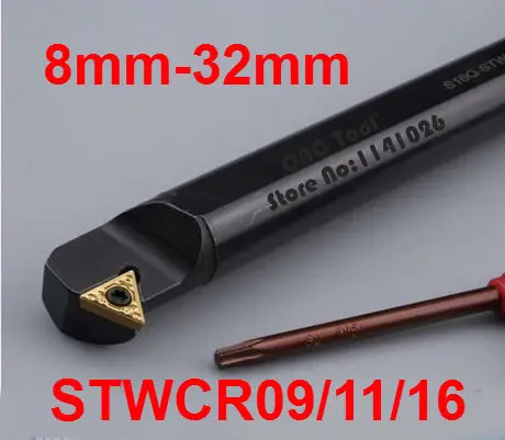 

1PCS 8mm 10mm 12mm 14mm 16mm 20mm 25mm 32mm STWCR09 STWCR11 STWCR16 STWCL11 STWCL16 the Right/Left Hand CNC Turning Lathe tools