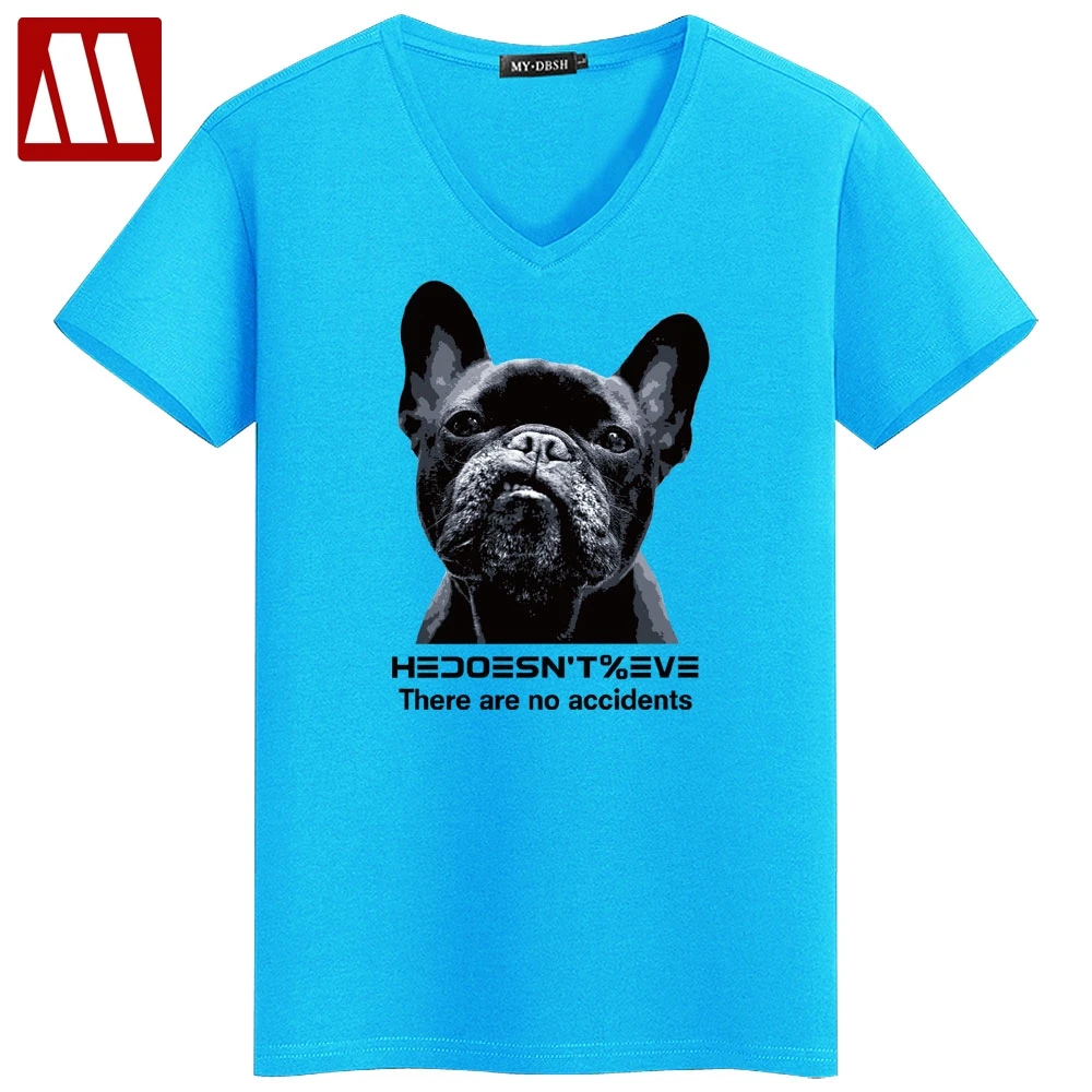 New French Bulldog Print T shirts For Man There Are No Accidents Short Sleeve t shirt Funny Pug 