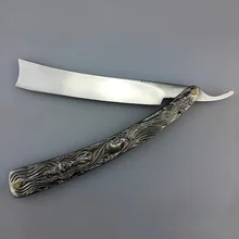 Парикмахерская Мужская Ручная бритва из нержавеющей стали прямой резак края алюминиевая ручка Складной Бритва для бороды OA66