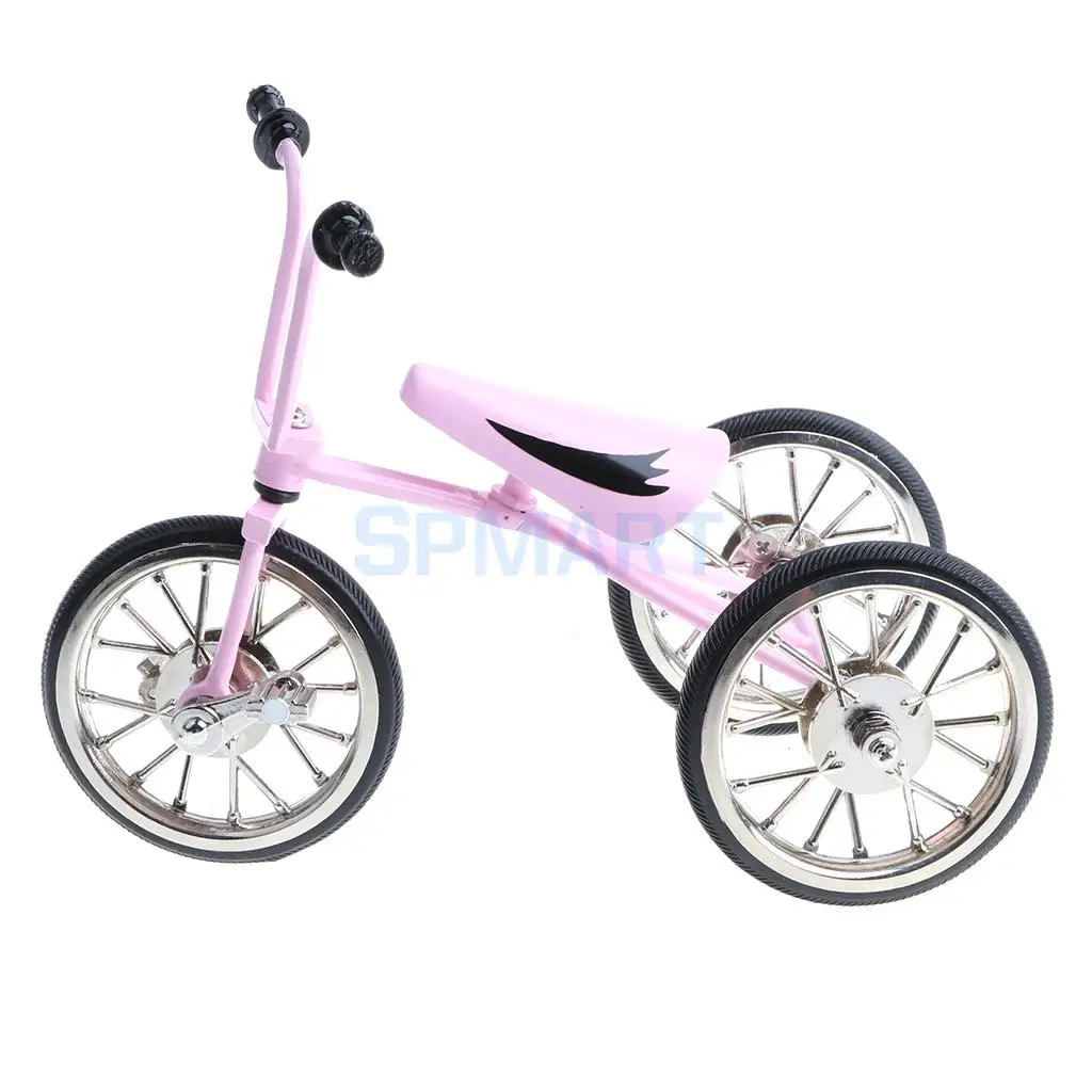 

1:10 Scale Alloy Miniature Diecast Kids Tricycle Bike with Real Brake Model Replica Bicycle Vehicle Toy Home Room Ornament