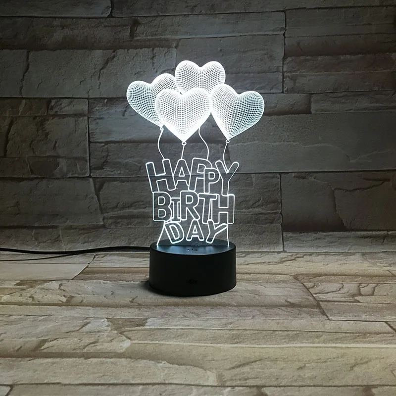 Любовное сердечка, шар 3D светодиодный прикроватный светильник gece lambasi Lampara RGB для мальчиков детские подарки на день рождения USB светодиодный 3d-ночник