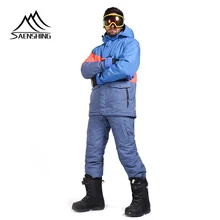 SAENSHING, фирменный лыжный костюм для мужчин, зимние костюмы для сноубординга, водонепроницаемая термокуртка для сноуборда, лыжные штаны, дышащие зимние костюмы для мужчин
