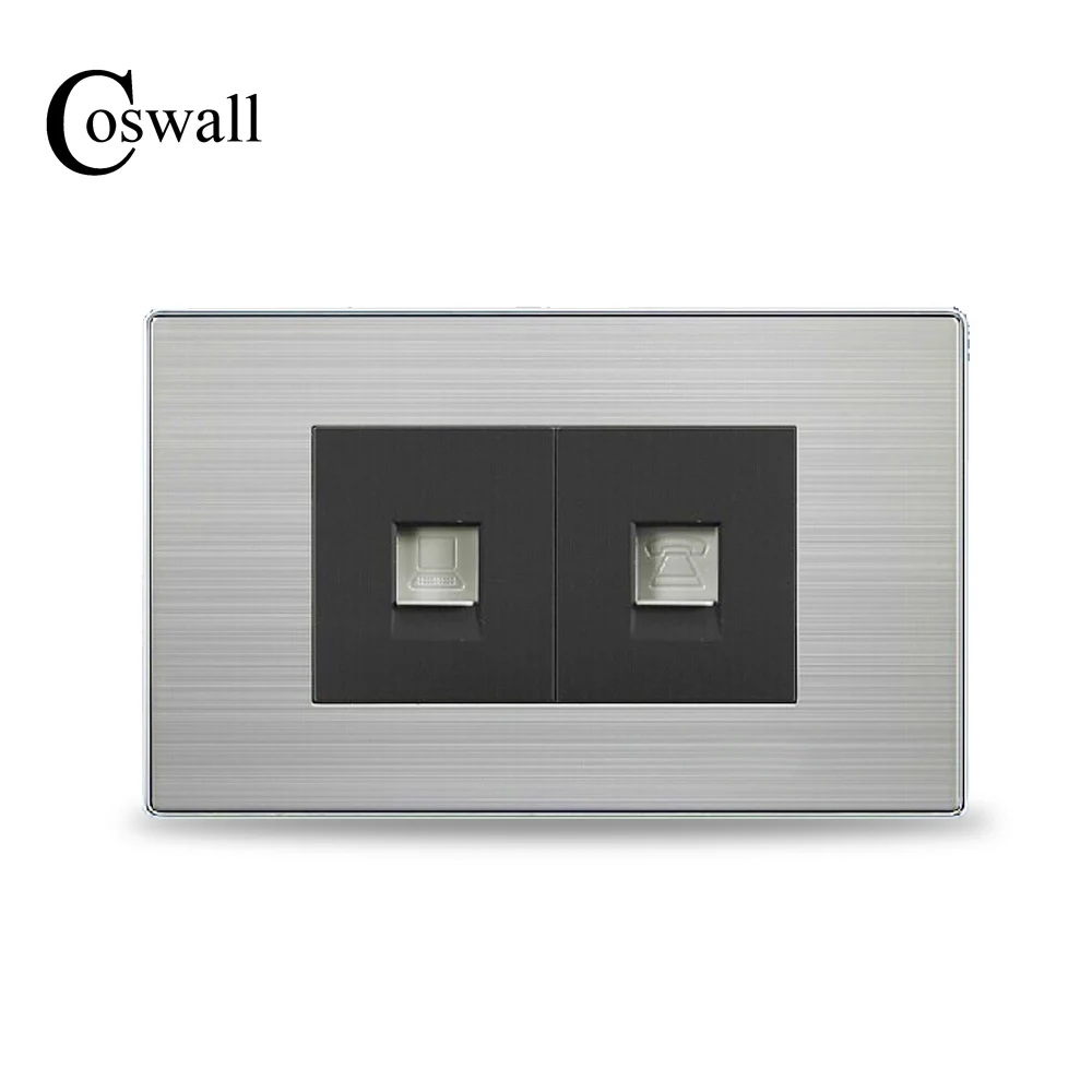 COSWALL Luxury Wall Telephone Outlet With RJ45 Internet