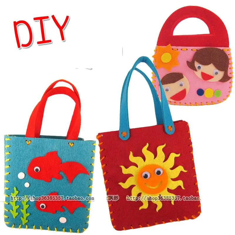 5pcs Diy Stick Cloth Bags For Gilrs Kid S 3d Handmade Craft 5pcs Diy Stick Cloth Bags For Gilrs Kid S 3d Handmade Craft Puzzles Kindergarten Educational Toys Free Shipping In Stickers From Hobbies