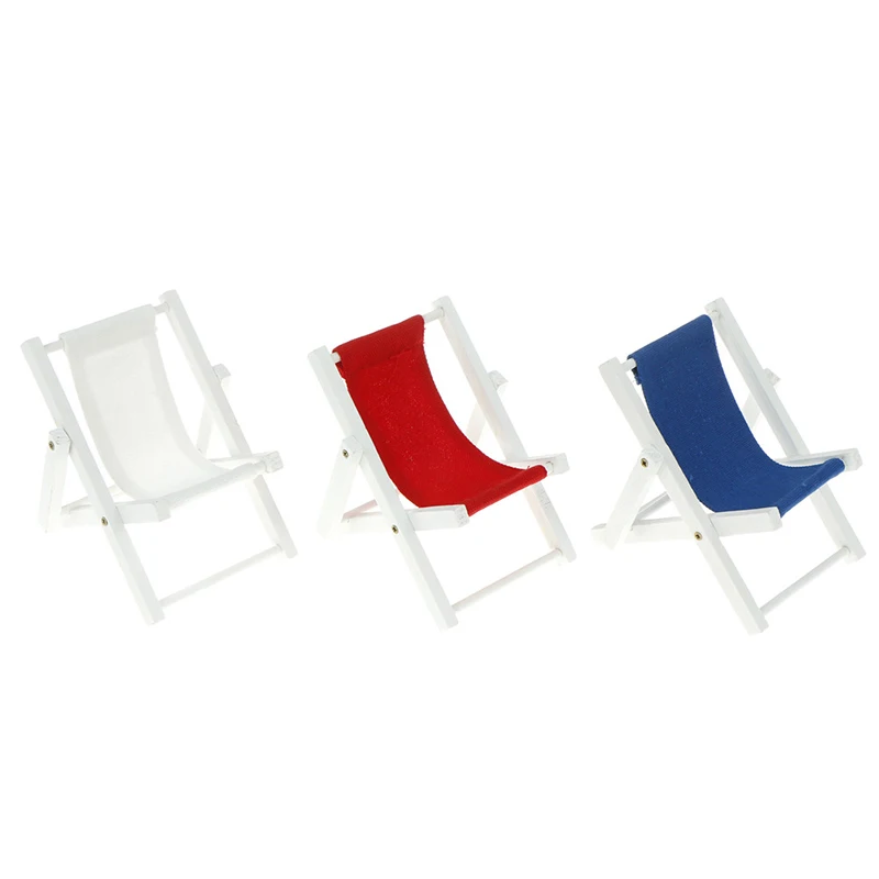 1PC Foldable Deckchair Lounge Beach Chair 16 Scale Miniature Furniture For Barbie Doll Toy