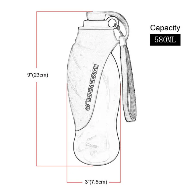 MySudui, 580 мл, складная Спортивная бутылка для воды для собак, портативная, расширяемая, силиконовая, дозатор для воды для собак, миска для кормления, кормушки для собак
