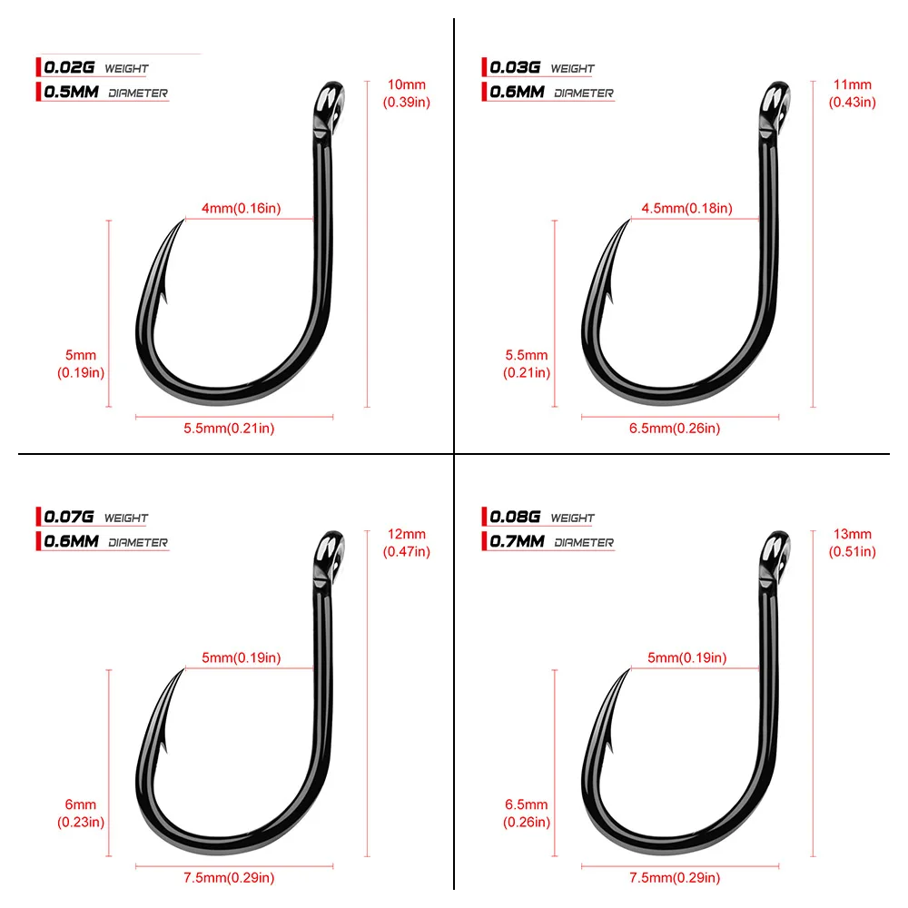 Details about   Lots 200pcs Fishing Hooks Black High Carbon Steel Annular Barbed Sharpened t 