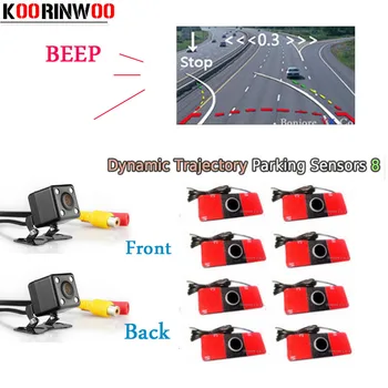 

Koorinwoo Parktronic Car Parking System 8 Radars Video Dynamic Trajectory Car Rear view Camera Front For Parking Indicator Auto