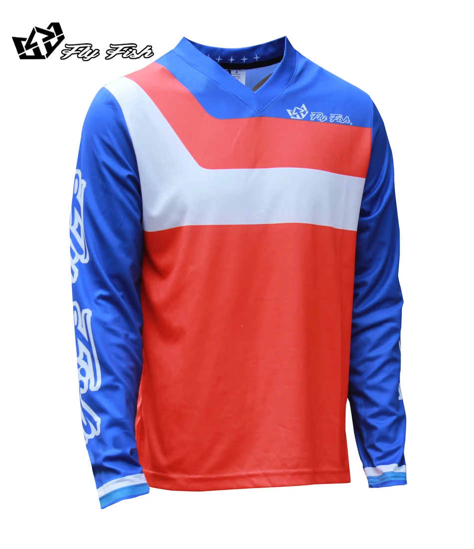 FLY FISH RACING GP Jersey Prisma Orange MX мотокросса бездорожья MTBDH Горные Джерси MX MTB футболка Джерси велосипед Велоспорт