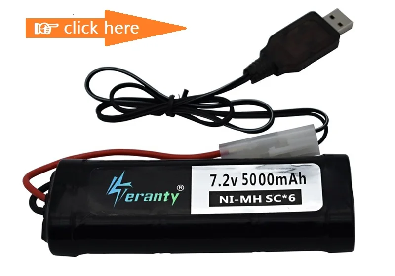 SC* 6 ячеек 7,2 V 5000mAh 15c с штепсельной вилкой Tamiya перезаряжаемый Ni-MH аккумулятор для радиоуправляемых игрушек, радиоуправляемых автомобилей 7,2 v аккумулятор