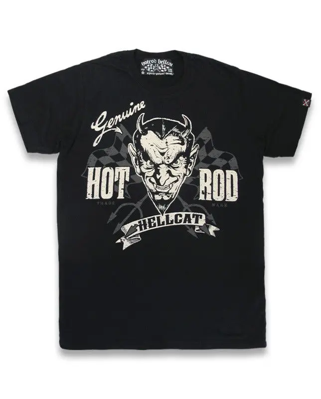 

2019 New Short T-shirt Hot Rod Hellcat Nera Biker Moto Rock Diavolo Devil Short Tee100% CottonSummer Tee Shirt