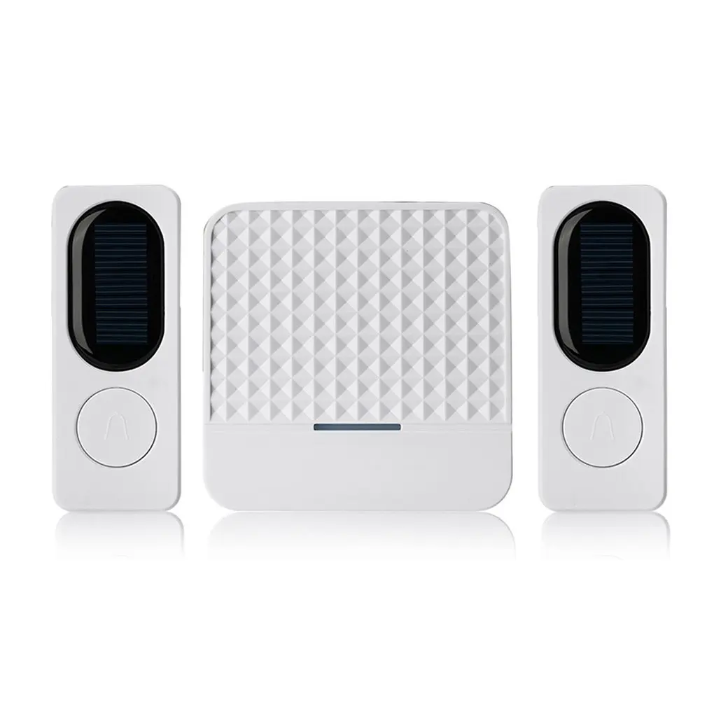 Waterproof Solar Powered Wireless Doorbell Alert System 300M Range 52 Chimes Electric Doorbell with LED Light