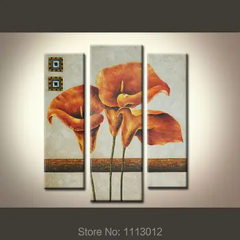 

3 Panel Tulips Flower Art Modern Abstract Oil Painting Large On Canvas Set Home Decoration Hand Painting Picture For Living Room