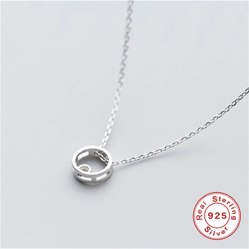 ROXI подлинное 925 пробы Серебряное ожерелье-чокер круглая подвеска ожерелье s Серебряная цепочка со стразами ожерелье женское ювелирное изделие - Окраска металла: silver