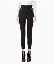 Advanced Handmade Lacing Up Tights Royal High Waist Boot Cut Trousers Very Cool Pencil Pants