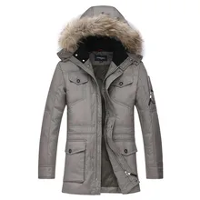 Мужская куртка на утином пуху с капюшоном из меха енота, пуховики, пальто, одежда с перьями для мужчин, мужская Новинка 1601