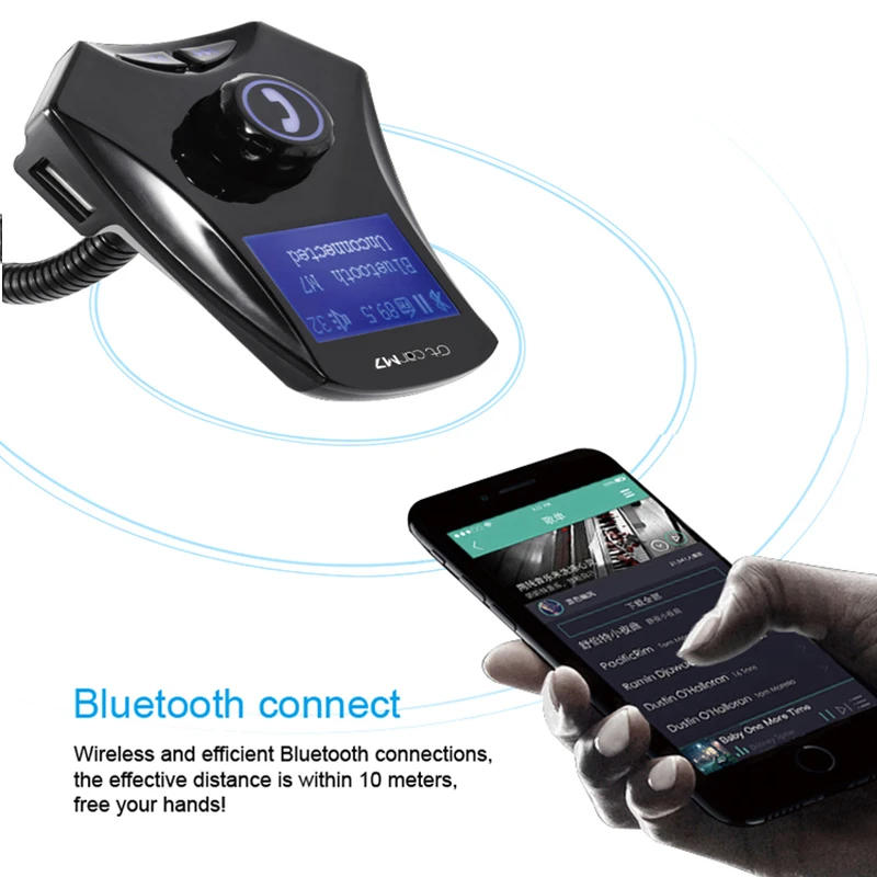 Kebidu fm-передатчик Bluetooth HandsFree автомобильный комплект MP3-плеер fm-модулятор с USB зарядным устройством ЖК-дисплей Поддержка флеш-накопителя TF