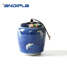 Цзиндэчжэнь керамические банка для чая Китайский кунг-фу чайный сервиз аксессуары печать чайные листья Caddies бобы карамельная трось сandy cans канистра украшения искусства