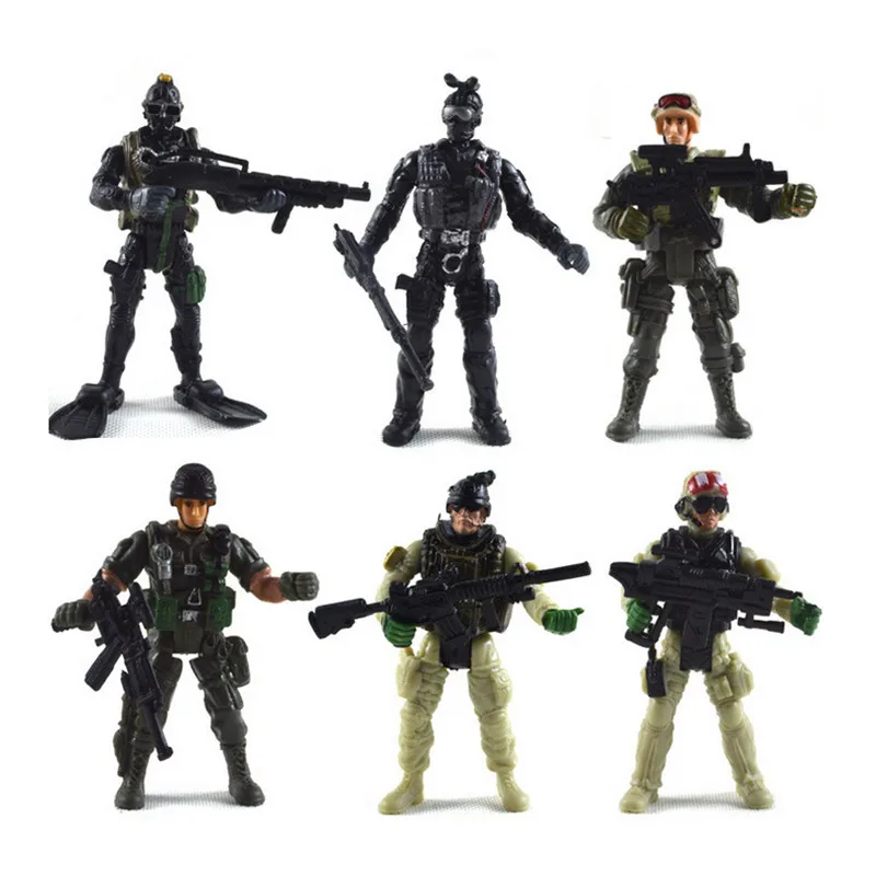 

6pcs/set CS Soldier Action Figure Toy PVC Military The Expendables Falcon Commandos Figure Kids Toys Gift