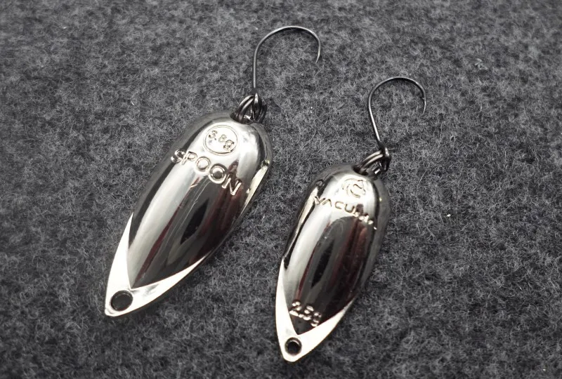 free shipping 3.8g 2.5g colorful trout lure fishing spoon lure single hook metal fishing lure fishing tackle swimbait