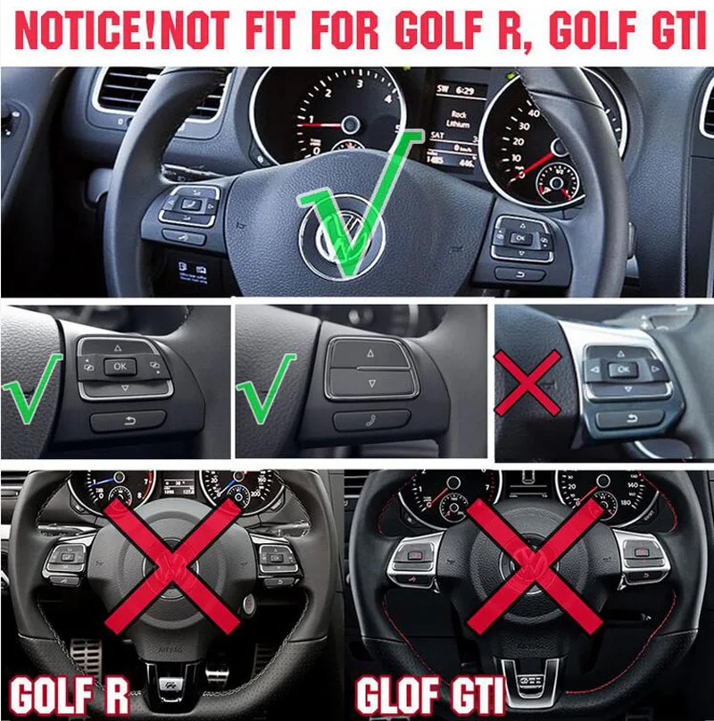 Хромированная накладка на руль для VW Golf Mk6 Passat B7 CC EOS Tiguan Jetta Touran Sharan Caddy Badge