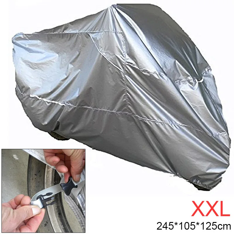 

XXL 180T Universal Motorcycle Cover UV Protector Waterproof Rain Snow Ice Dustproof Anti-theft Motor Scooter Cover for Motorbike