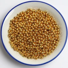 Pick 3 4 5 6 8 10 12 14mm bijoux en or perles d'imitation acrylique perles d'espacement pour la fabrication de bijoux Bracelet de collier à faire soi-même
