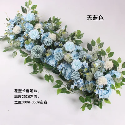 skye blue artificial roses flower arrangement wedding decoration party props wedding stage arches fake flower row arrangement skye blue artificial roses flower arrangement wedding decoration party props wedding stage arches fake flower row arrangement