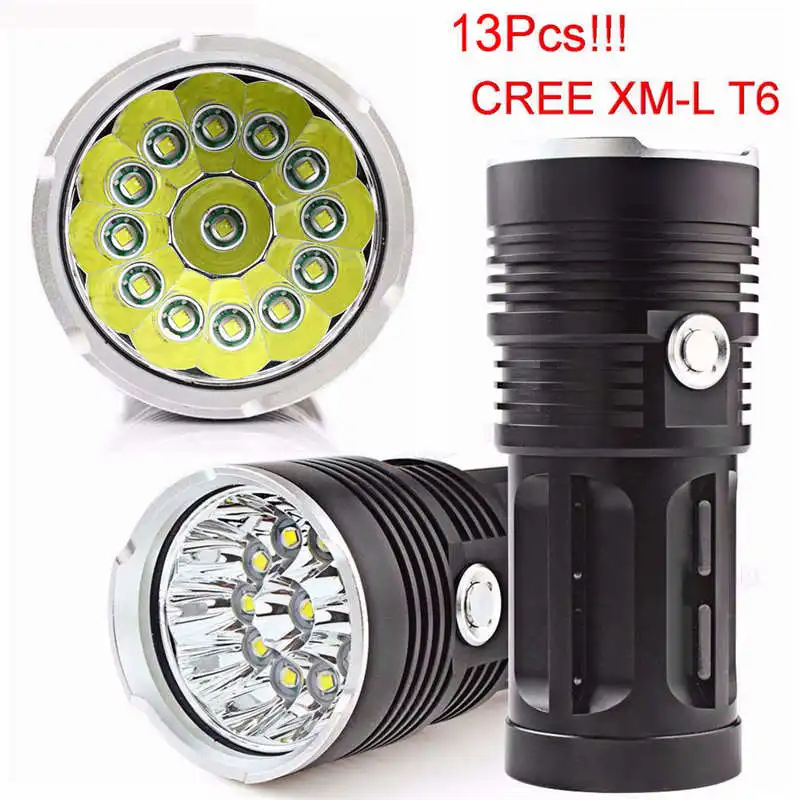 

13x XM-L T6 LED Flashlight Torch 4x 18650 Hunting Light Lamp powerful led flashlight lanterna led t6 by 18650 battery #3o6