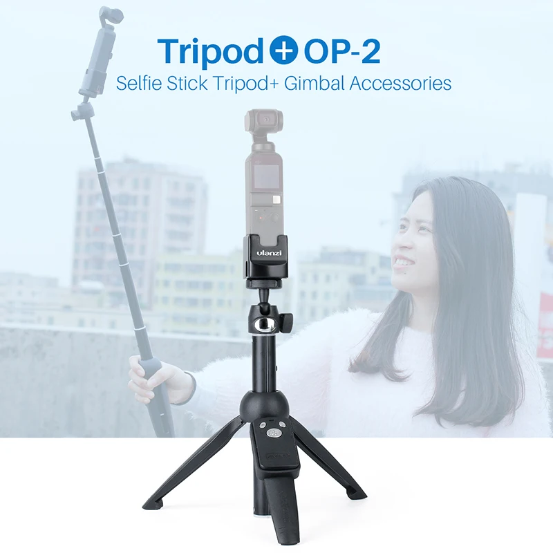 OSMO POCKET Vlog Tripod Monopod Selfie Stick with Ulanzi OP 2 Base