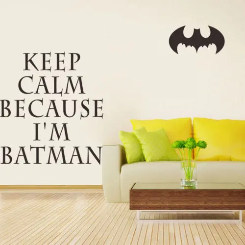Keep Calm I'm Batman английские цитаты Виниловая наклейка на стену для мальчиков декор