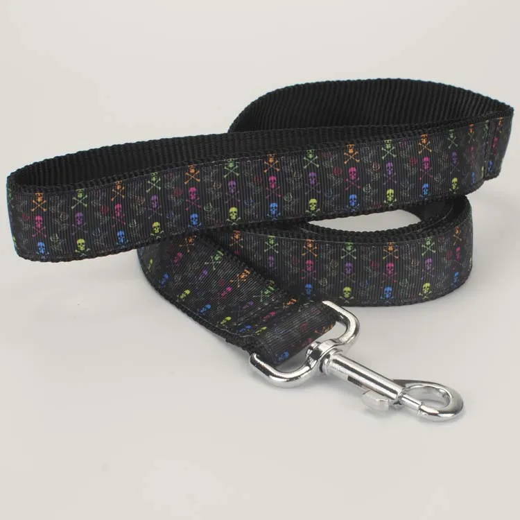 " 25 мм милый мультяшный узор grosgrain лента напечатана, нейлоновый светодиодный поводок для собак для домашних животных, 120 см - Цвет: Затуплённый